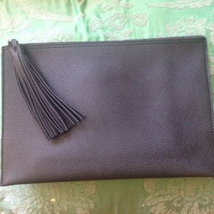 Black leather "Parker" clutch